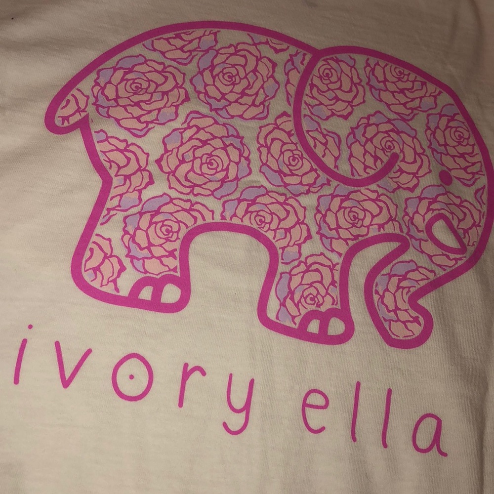 ivory ella long sleeve white shirt - pink floral